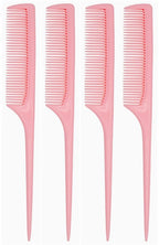 4 Pcs Rattail Combs for Women -Fine Tooth Styling Comb with Ergonomic Handle, Anti-Static Heat-Resistant Professional Hair Parting Tools for Smooth Detangling, Updos & Salon-Perfect Hairstyles.