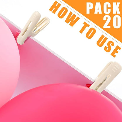 LemonRoad 20 Pack Balloon Arch Clips Plastic Spring Clamps 2.4 Inch Heavy Duty - Image 3