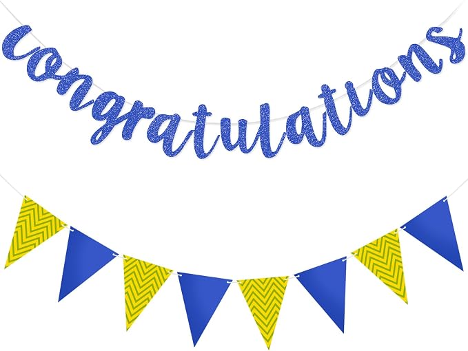 Boao Pre-Strung Congratulations Banner Sign Glitter Congratulation Banner 10 ft by Boao