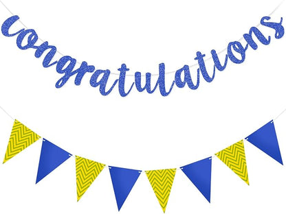 Boao Pre-Strung Congratulations Banner Sign Glitter Congratulation Banner 10 ft by Boao