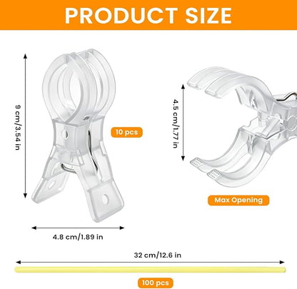 Balloon Arch Clips, with 100 Long Balloons, 3.5 Inch Clear | Plastic Spring - Image 2