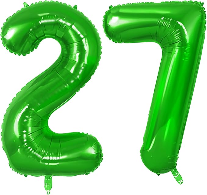 Number 27 Balloons for 27th Birthday Party Decorations, 0-100 Large No.27 by Joycard
