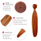 30 32 34 Inch Orange Straight Bundles Human Hair Highlight Blonde Bundle Brazilian Virgin Remy Hair Extensions Niegmeag 2 Tone Orange and Blonde Straight Bundle 300g