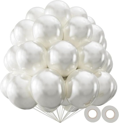 Pearl White Balloon 110pcs, 12 Inch Thickened Latex Party Balloons Helium by Kawkalsh
