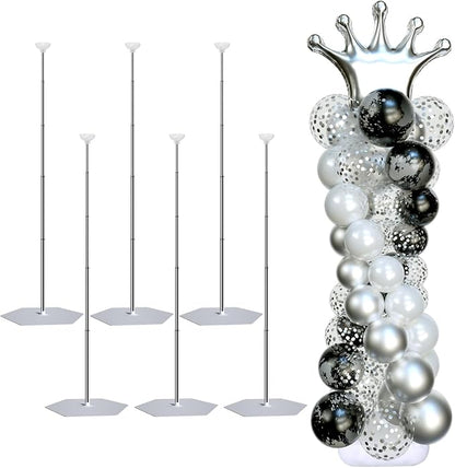 Balloon Arch Stand, Balloon Stand Set of 6, 7 Feet Height Adjustable Metal by SINBEE