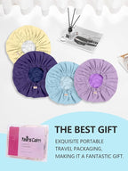 Years calm Reusable Waterproof Shower Caps for Women, Hair Caps for Showers, Double-Layer Elastic Design, for All Hairstyles, Travel-Friendly (Yellow)
