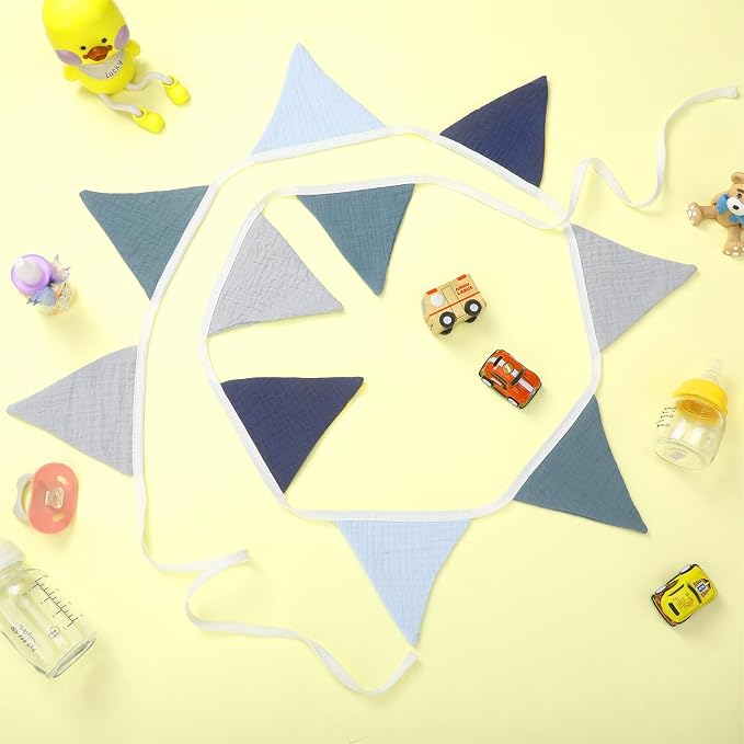 Oudain 2 Pcs Pennant Banner Flags Nursery Garland Triangle Bunting Flags - Image 3