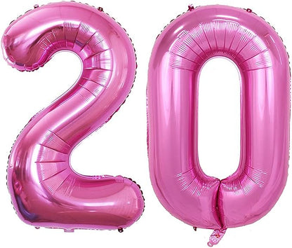 Number 20 Balloons for 20th Birthday Party Decorations, 42 Inch Jumbo Foil by GOER