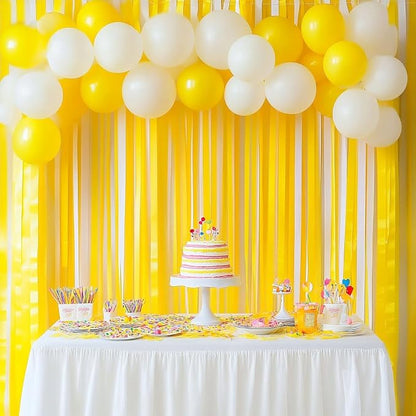 8 Yellow Streamers with White, 656ft Pack of Crepe Paper Party Decorations | - Image 2