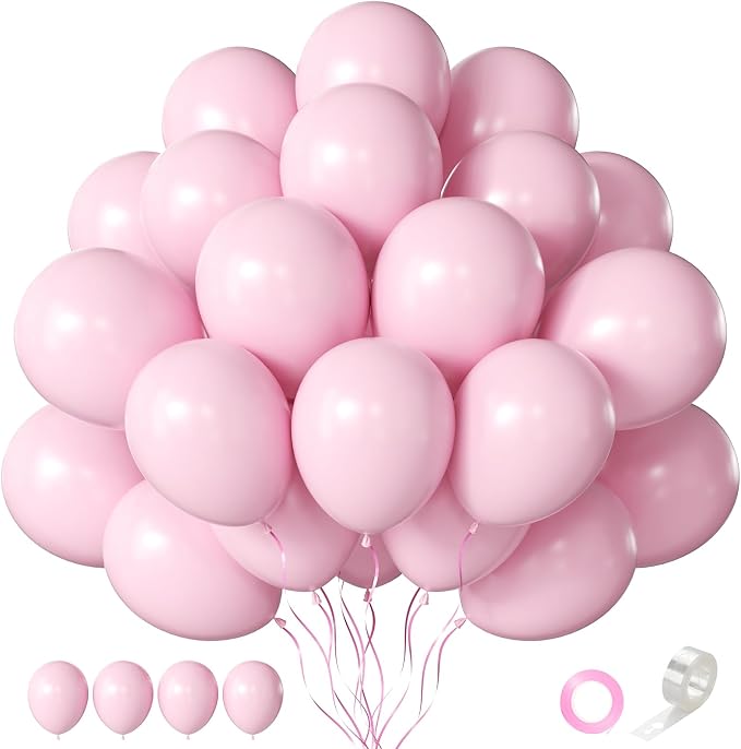 Pink Balloons 12 Inch 60 Pcs Light Pink Balloons Pastel Baby Pale Pink Latex by Searchbyoccasioncolorsize
