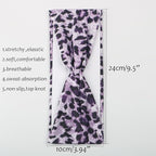 6PCS Leopard Boho Headbands for Women,Elastic Stretchy Boho Criss Cross Head Wrap, Wide Top Knot Turban Hair Band