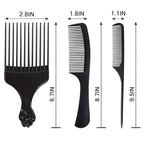 COOKOO 6 Pack Mixed Metal Afro Hair Pick Hair Comb for Women and Men for Thick Natural Curly Hair Detangle Wig Anti Static Styling Comb Pick