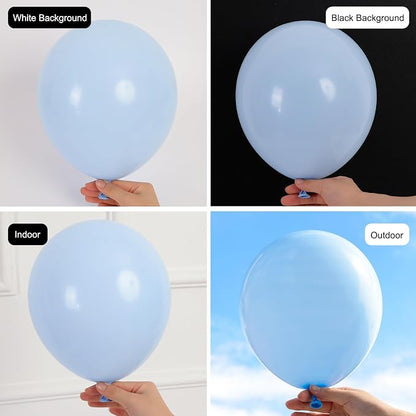 RUBFAC 135pcs Light Baby Blue Balloons Different Sizes 18 12 10 5 Inch - Image 4