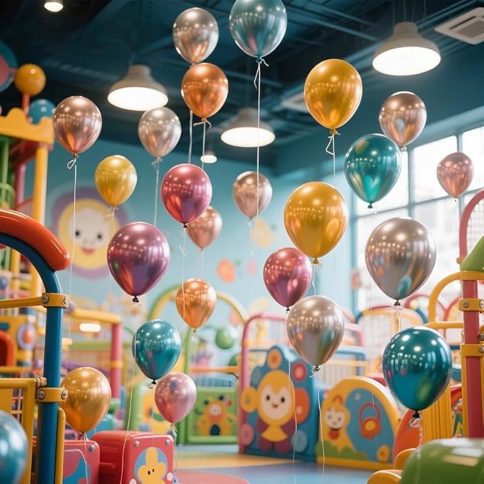 300 Pack Metallic Balloons 12 Inch Chrome Shiny Assorted Colors Latex Rainbow - Image 7