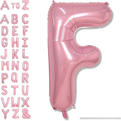 Giant Alphabet F Foil Letter Balloon, Pastel Pink Inflatable Word Balloons F by Lingqiang