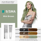 PureStyle 100ml Professional Permanent Hair Color Dye Cream Ammonia Free, Long Lasting Mint Green Brown Color, Light Green Hair Dye for Women, Natural Shine, For All Hair Types Easy At Home