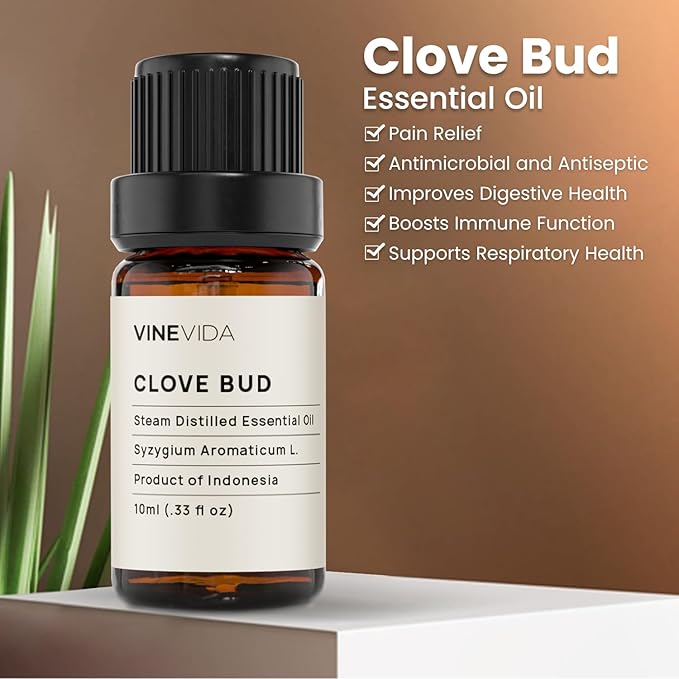 VINEVIDA Clove Essential Oil - Undiluted Clove Oil - Candle Scent - DIY Candle Scents - 10 mL for Candlemaking, Soap Making, Safe for Skin