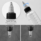 driew Applicator Bottles for Hair, 16.9oz Hair Squeeze Bottle for liquids Twist-On Top Tip Cap with Ratio Graduated Scale Color Applicator Bottle Dye Pack of 2 (3.4oz)