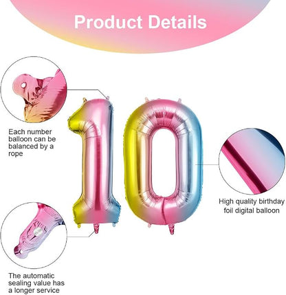 OFFCUP 40 Inch Gradient Number 10 Balloon - Image 3