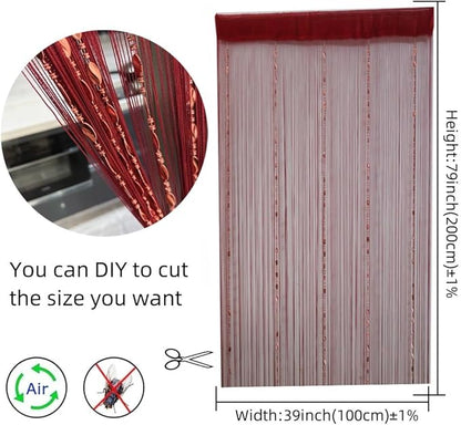 ave split 100cmX200cm Decorative Door String Curtain Beads Wall Panel Fringe - Image 3