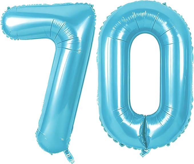 Number 70 Balloons for 70th Birthday Party Decorations, 0-100 Large No.70 by Joycard