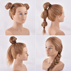 100PCS Various Sizes Brown Hair Ties for Women, Elastics Hair Ties No Damage Ponytail Holder for Thick/Thin Hair Accessories, Soft Cotton Cloth Seamless Hair Bands