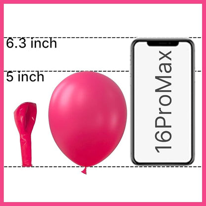 PartyWoo Hot Balloons 50pcs Small Mini Dark Pink Magenta Balloons 5 Inch | - Image 2