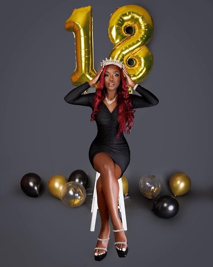 Gold Number 18 Balloon 40 Inch - Image 2