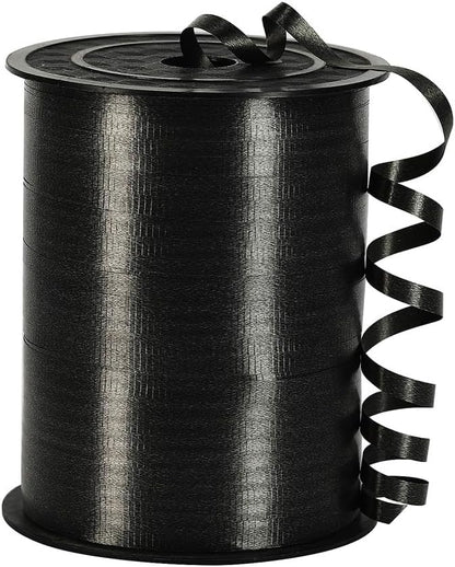 Black Curling Ribbon, 3/16 inch x 500 Yard Crimped Black Curling Ribbon by PendantofLuck