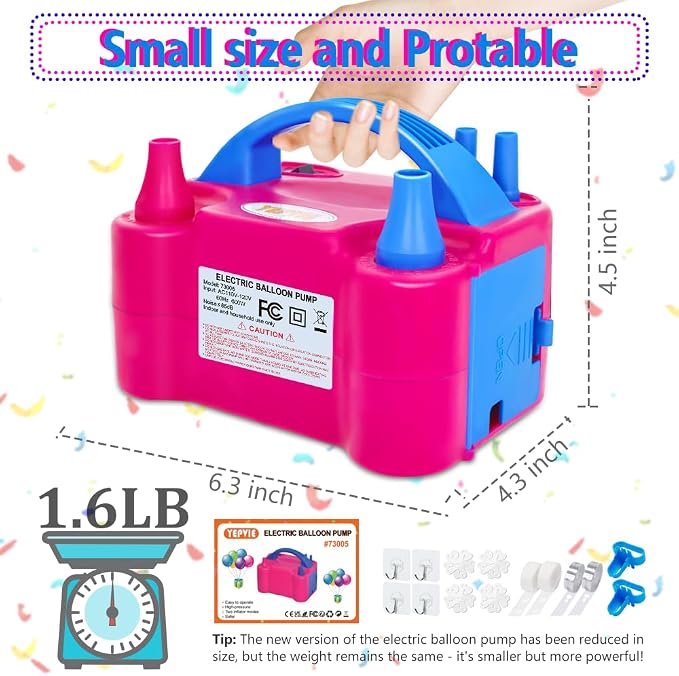 Electric Balloon Pump, Portable 2 Modes Balloon Blower Machine - Image 8