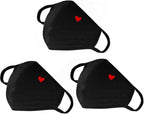 comfso Fashion Cute Heart Face Protection with Adjustable Nose Bridge - Christmas Gifts, Gifts for Women, Unisex Cotton Cloth Heart Masks, Washable Reusable Warm for Outdoor Activities