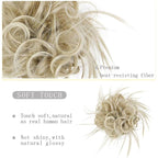 HMD Tousled Updo Messy Bun Hair Piece Hair Extension Ponytail With Elastic Rubber Band Updo Extensions Hairpiece Synthetic Hair Extensions Scrunchies Ponytail Hairpieces for Women (18t613#)