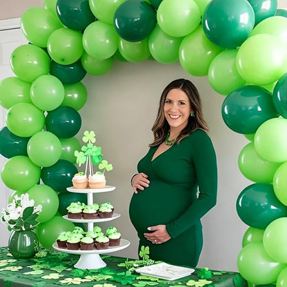 Green Balloons, 12 Inch 50pcs Dark Green Lime Green Latex Balloons Green Party - Image 3