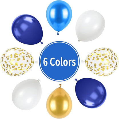 Navy Blue and Gold Balloons, Metallic Golden and Blue Balloon Navy and White - Image 6
