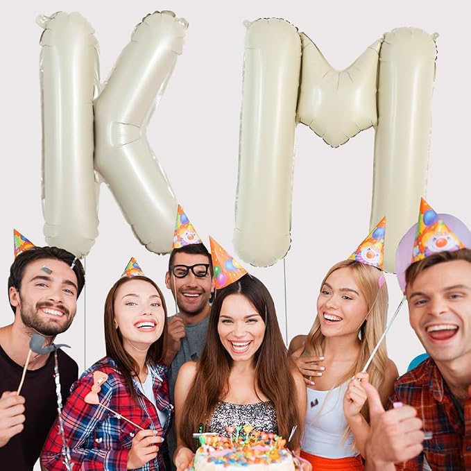 TONIFUL 40 Inch Large Cream White Letter K Balloons Giant Alphabet Letter - Image 4