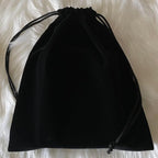 Aestivate 8 Pack Large Velvet Drawstring Pouch, Velvet Bag 8×10 Inch Storage Bag Cosmetics Pouches Dust Bag 8 Pieces(Black)