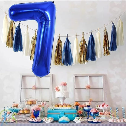 TONIFUL 40 Inch Navy Blue Number 7 Balloons Large Foil 7th Birthday Decor | - Image 6