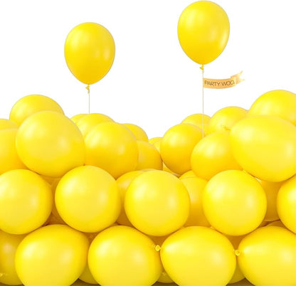 PartyWoo Yellow Balloons 50pcs Matte Yellow Small Latex Helium Balloons | 5 Inch by PartyWoo