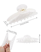 HAIMEIKANG Large Acetate 4 Inch Hair Claw Clip for Women - French Style Hair Claws for Thick Hair with Non-Slip Teeth, Hair Accessories for Updos, Buns & Ponytails