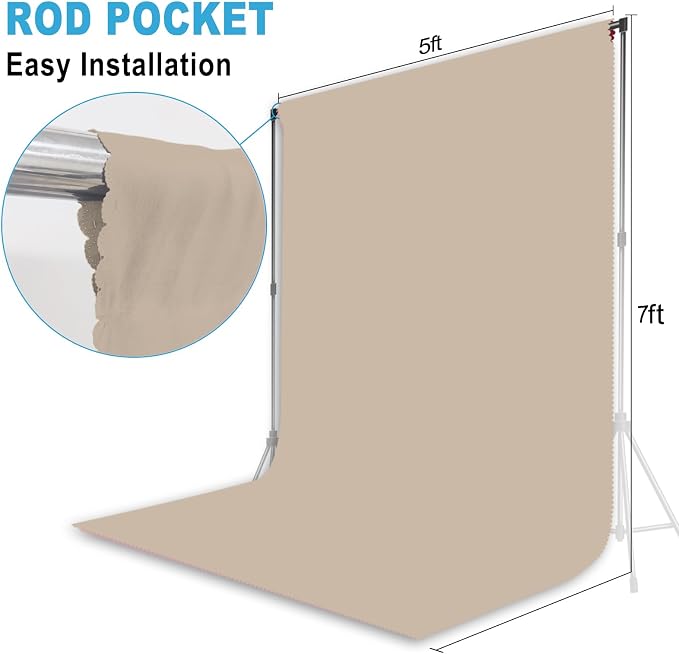 Beige Photography Backdrop for Photoshoot, 5x7 FT | Versatile Studio Photo - Image 2