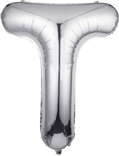 Single Aluminum Hanging Foil Film Silver Letter Balloons T 40 Inch | by FFNIU