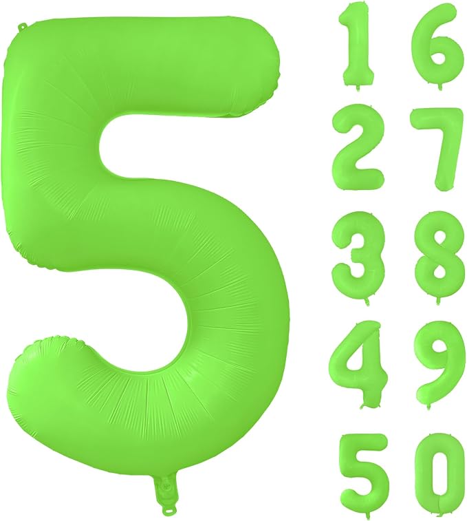 Fluorescent Green Number Balloon 40 inch Giant Foil Helium Balloons Green by Yeodong