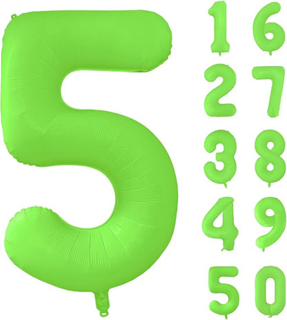 Fluorescent Green Number Balloon 40 inch Giant Foil Helium Balloons Green by Yeodong