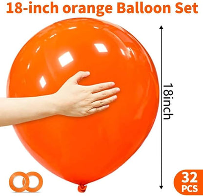 32Pcs Orange Big Balloons 18 Inch, Round Large Latex Party Balloons - Image 3