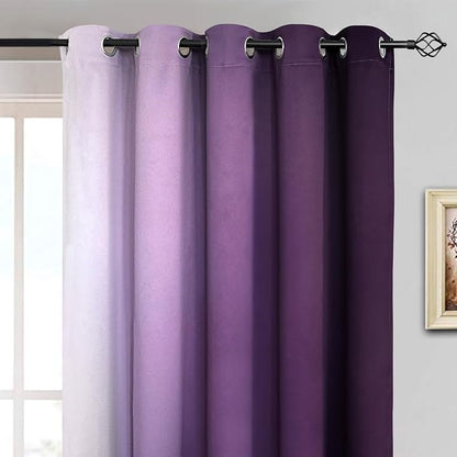 Yakamok Ombre Curtains Purple and Greyish White - Image 3