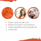 Punky Temporary Hair Color Spray – Tiger Orange, Instant Vivid Temporary Hair Dye for Women, Wash Out, Hair-Color Spray, 3.5 oz, 2 Pack