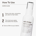 Super Clean, Hypochlorous Acid Spray, Helps Heal Acne Prone, Eczema & Itchy Rashes, No Rinse Cleaner, Use Post Workout, Post Shave or Travel, Skin Care for Men, All Skin Types, 100 mL