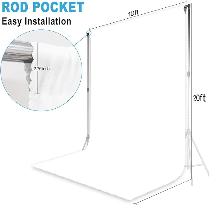 White Photography Backdrop for Photoshoot, 10x20 FT | Versatile Studio Photo - Image 2
