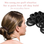 20pcs Thick Seamless Hair Ties for Curly Heavy and Long Hair - Hair Elastics for Women Men Girls Big Pony tails Holders Updos & Braids For All Hair Types No Damage No Tangle & No Breakage