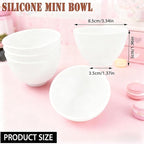 5-Piece Silicone Mixing Bowl Set, 3.3-Inch Microwaveable Silicone Bowls for Facial Masks, Mud Masks, and Other Skin Care Products Facial Bowls for Estheticians. (White)
